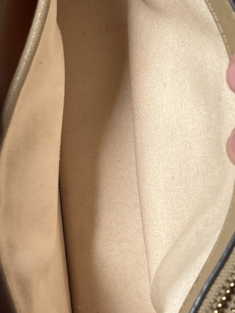 Tory Burch Robinson Color Block Saffiano Leather Flap Shoulder Bag Ivory/Taupe - Picture 15 of 16